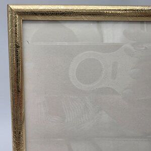 Elegant Gold Tone Metal Picture Frame Black Velvet Back Easel Style 8x10